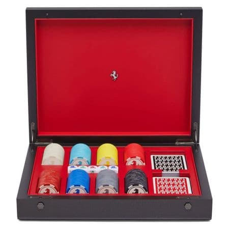 Jogo de Poker em Madeira e Fibra de Carbono Oficial da Ferrari